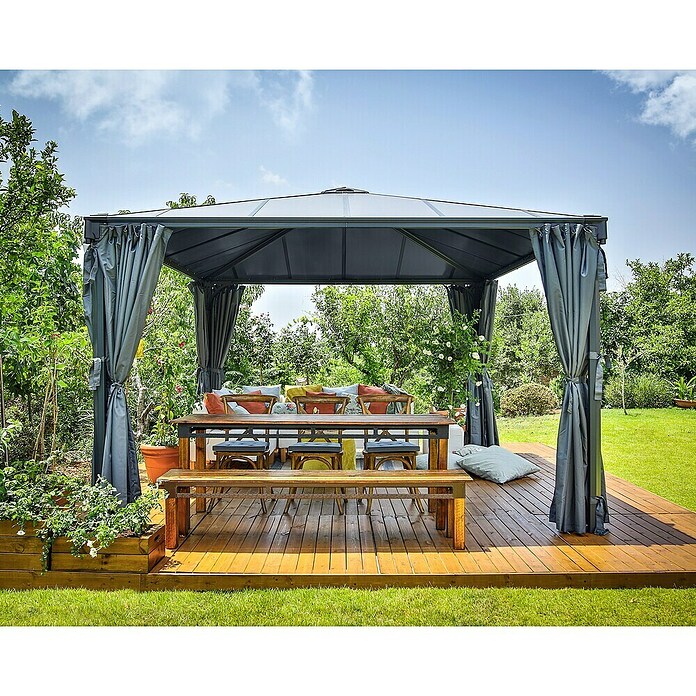 Palram Pavillon Palermo 3600 (3,6 x 3,6 x 2,95 m, Anthrazit)
