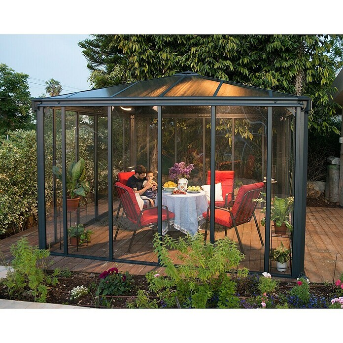 Palram Gartenpavillon Ledro 3600 (L x B: 360 x 360 cm, Anthrazit, Bronze)