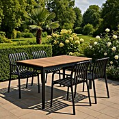 Sunfun Conjunto de muebles Bellua + Calma (5 pzs., Aluminio/Polywood, Antracita/Natural) | BAUHAUS