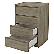 Meka Block Cajonera K66 (L x An x Al: 45 x 50,2 x 73,4 cm, Número de cajones: 4 ud., Roble corteza) | BAUHAUS