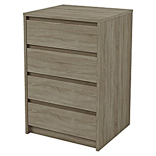Meka Block Cajonera K66 (L x An x Al: 45 x 50,2 x 73,4 cm, Número de cajones: 4 ud., Roble corteza)