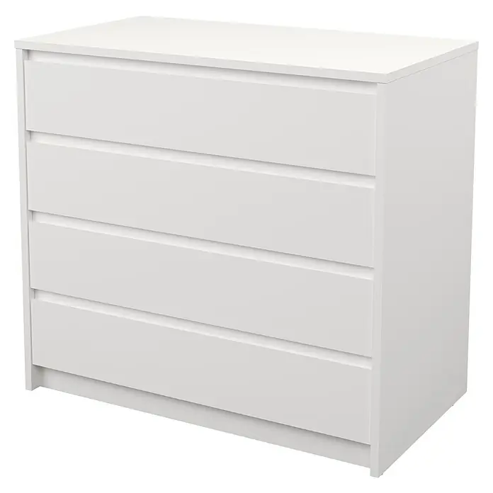 Meka Block Cajonera K66 - L x An x Al: 45 x 80,2 x 73,4 cm, Número de cajones: 4 ud., Blanco liso - Una cómoda blanca con cuatro cajones, ideal para dormitorios o vestidores, ofreciendo amplio espacio de almacenamiento y un diseño limpio.