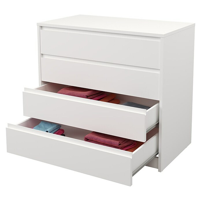 Meka Block Cajonera K66 (L x An x Al: 45 x 80,2 x 73,4 cm, Número de cajones: 4 ud., Blanco liso) | BAUHAUS