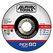 Alpha Tools Disco de corte (Diámetro disco: 115 mm, Espesor disco: 1,2 mm, Específico para: Acero inoxidable)