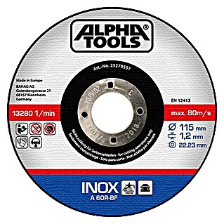 Alpha Tools Disco de corte (Diámetro disco: 115 mm, Espesor disco: 1,2 mm, 10 ud.)