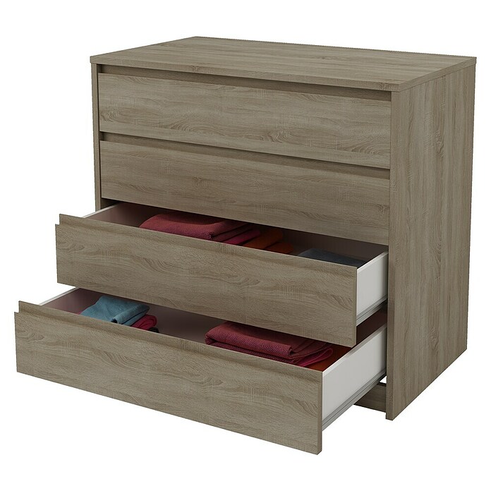 Meka Block Cajonera K66 (L x An x Al: 45 x 80 x 73,4 cm, Número de cajones: 4 ud., Roble corteza) | BAUHAUS