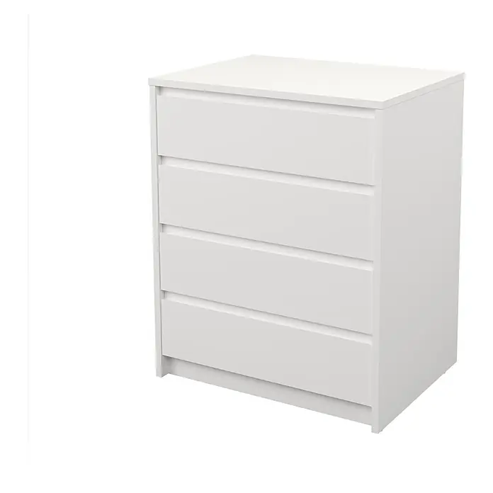 Meka Block Cajonera K66 - L x An x Al: 45 x 60,2 x 73,4 cm, Número de cajones: 4 ud., Blanco liso - Cómoda blanca con cuatro cajones. Mueble elegante y práctico para cualquier habitación.