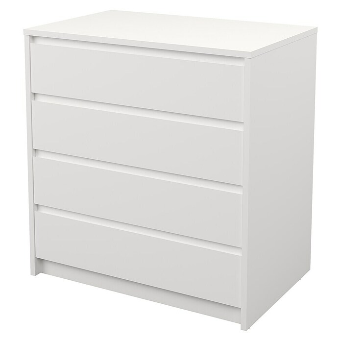 Meka Block Cajonera K66 (L x An x Al: 45 x 70,2 x 73,4 cm, Número de cajones: 4 ud., Blanco liso) | BAUHAUS