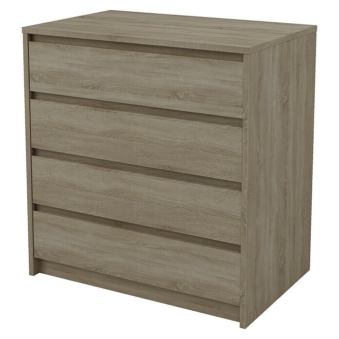 Meka Block Cajonera K66 (L x An x Al: 45 x 70,2 x 73,4 cm, Número de cajones: 4 ud., Roble corteza) | BAUHAUS