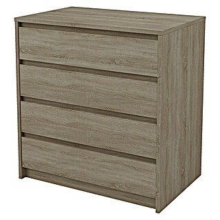 Meka Block Cajonera K66 (L x An x Al: 45 x 70,2 x 73,4 cm, Número de cajones: 4 ud., Roble corteza)