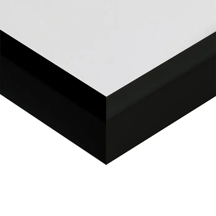 Papermoon Bild - Goodamn!, B x H: 40 x 50 cm, Ohne Passepartout, Rahmen Schwarz - Nahaufnahme eines eleganten, schwarzen Rahmens mit einer weißen Oberfläche, der moderne Ästhetik und minimalistisches Design vereint.