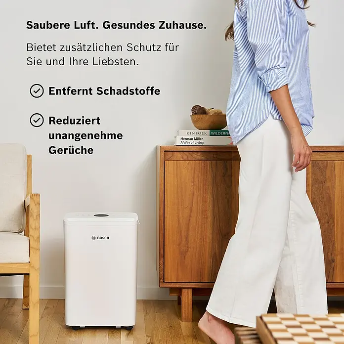 Bosch Filter für Luftentfeuchter Serie DRY - 2 Stk. - Luftreiniger von Bosch für saubere Luft und ein gesundes Zuhause, der Schadstoffe entfernt und unangenehme Gerüche reduziert.