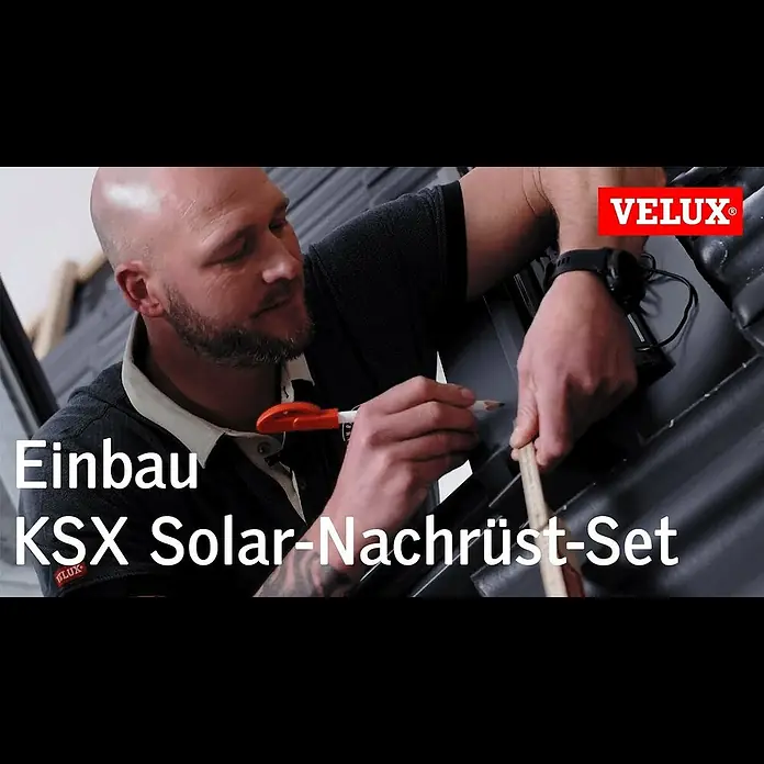 Velux Solar-Nachrüst-Set KSX 100 - Passend für: VELUX Schwingfenster GGU/GGL 102 – 810/C02 – U10, VL Y und VU Y - Einbauvideo - Solar-Nachrst-Set KSX 100K fr VELUX Schwingfenster