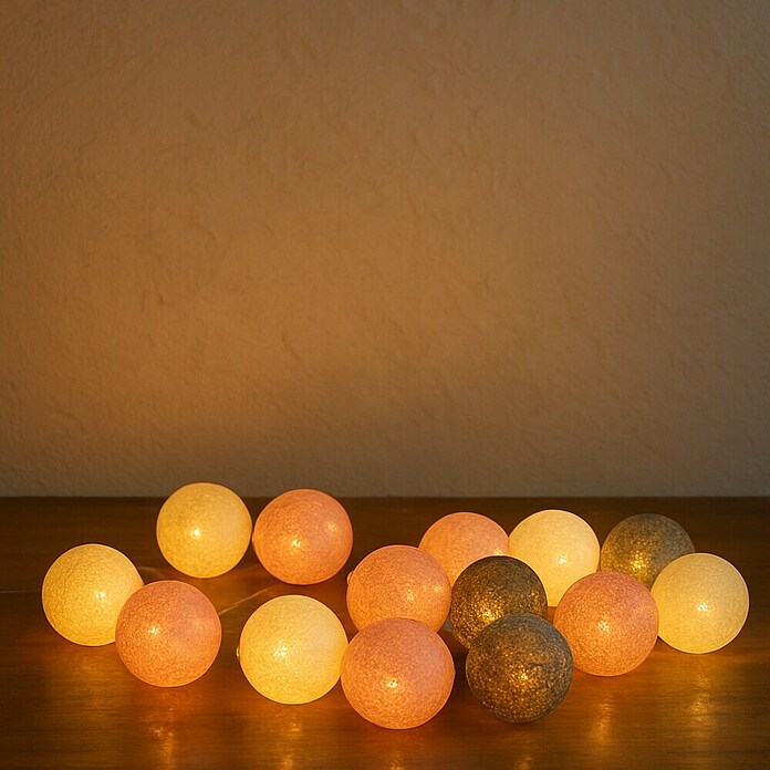 Starlux LED-Lichterkette Ball (Batteriebetrieben, 3,15 m, Bunt)