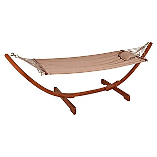 Garden Pleasure Hängematten-Set Madeira (L x B x H: 300 x 100 x 98 cm, Grau/Braun)