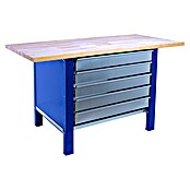 Simonrack Simonwork Banco de trabajo BT6 PRO Box Laminate (L x An: 75 x 120 cm, Altura de trabajo: 86,5 cm, Carga soportada: 1.000 kg, Azul) | BAUHAUS