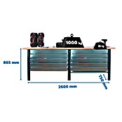 Simonrack Simonwork Banco de trabajo BT6L PRO Box Tandem Laminate (L x An: 75 x 260 cm, Altura de trabajo: 86,5 cm, Carga soportada: 1.000 kg, Antracita/Haya) | BAUHAUS