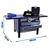 Simonrack Simonwork Banco de trabajo BT6L PRO Box Metal (L x An: 73 x 180 cm, Altura de trabajo: 83 cm, Carga soportada: 600 kg, Antracita) | BAUHAUS