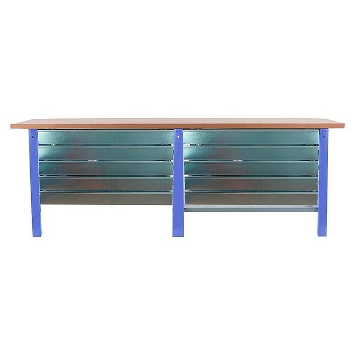 Simonrack Simonwork Banco de trabajo BT6L PRO Box Tandem Laminate (L x An: 75 x 260 cm, Altura de trabajo: 86,5 cm, Carga soportada: 1.000 kg, Azul/Haya) | BAUHAUS