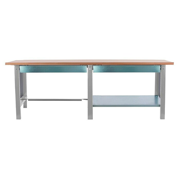 Simonrack Simonwork Banco de trabajo BT6L PRO Box Tandem Laminate (L x An: 75 x 260 cm, Altura de trabajo: 86,5 cm, Carga soportada: 1.000 kg, Gris/Laminado) | BAUHAUS