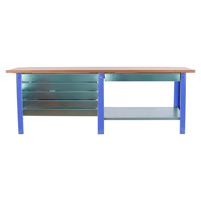 Simonrack Simonwork Banco de trabajo BT6 PRO Box Tandem Laminate (L x An: 75 x 210 cm, Altura de trabajo: 86,5 cm, Carga soportada: 1.000 kg, Azul/Laminado, Número de cajones: 6 ud.) | BAUHAUS