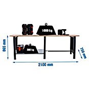 Simonrack Simonwork Banco de trabajo BT6 Tandem (L x An: 210 x 75 cm, Altura de trabajo: 86,5 cm, Antracita/Haya) | BAUHAUS