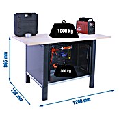 Simonrack Simonwork Banco de trabajo BT6L PRO Cabinet Laminate (L x An: 75 x 120 cm, Altura de trabajo: 86,5 cm, Carga soportada: 1.300 kg, Antracita) | BAUHAUS