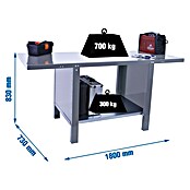 Simonrack Simonwork Banco de trabajo BT6L PRO Metal (L x An: 73 x 180 cm, Altura de trabajo: 83 cm, Carga soportada: 1.000 kg, Gris) | BAUHAUS