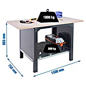 Simonrack Simonwork Banco de trabajo BT6L PRO Laminate (L x An: 75 x 150 cm, Altura de trabajo: 86,5 cm, Carga soportada: 1.300 kg, Antracita) | BAUHAUS
