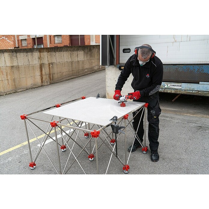Rubi Mesa de trabajo extensible Spider (L x An: 120 x 120 cm, Peso máximo admitido: 700 kg) | BAUHAUS
