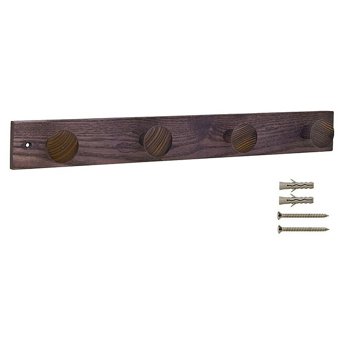 Inofix Perchero 3734 (L x An x Al: 48,8 x 6 x 6 cm, Número de ganchos: 4, Violeta, Madera de fresno)