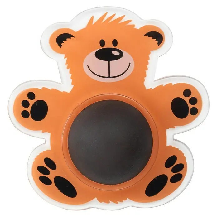 Inofix Tope de puerta infantil Oso - Plástico, Naranja - Termómetro de osito de peluche naranja con pantalla negra y borde blanco, ideal para tomar la temperatura de los niños.