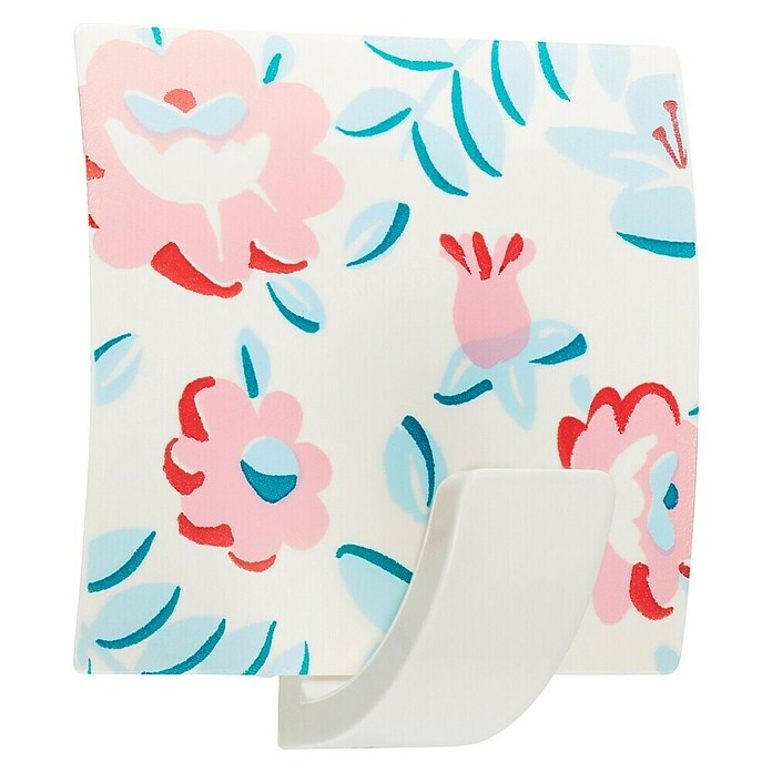 Inofix Colgador adhesivo Floral (1 ud., Blanco, Cuadrado)