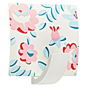 Inofix Colgador adhesivo Floral (1 ud., Blanco, Cuadrado)