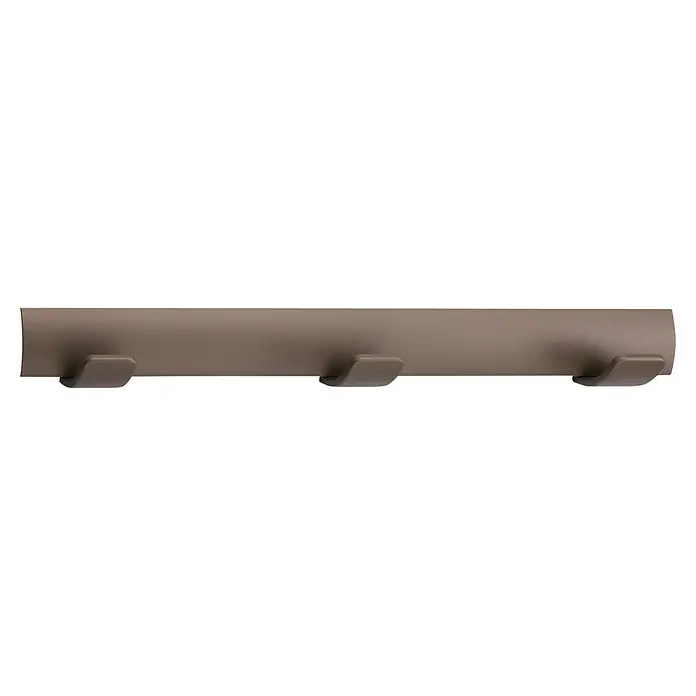 Inofix Perchero 3093 - L x An x Al: 38,4 x 5 x 4,6 cm, Madera, Marrón - Elegante perchero de pared triple con ganchos. Solución práctica para colgar chaquetas, abrigos y accesorios.