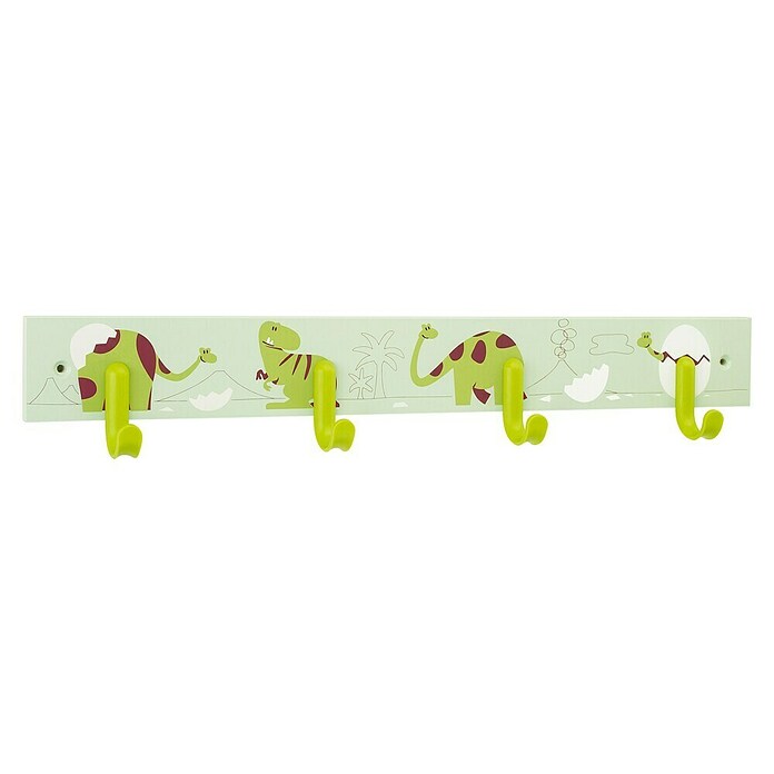 Inofix Perchero 3706 (L x An x Al: 48,8 x 8 x 4,8 cm, Número de ganchos: 4, Verde, Madera)
