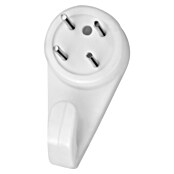 Inofix Gancho para colgar 3002-2- (Plástico, Montaje en la pared, Blanco)