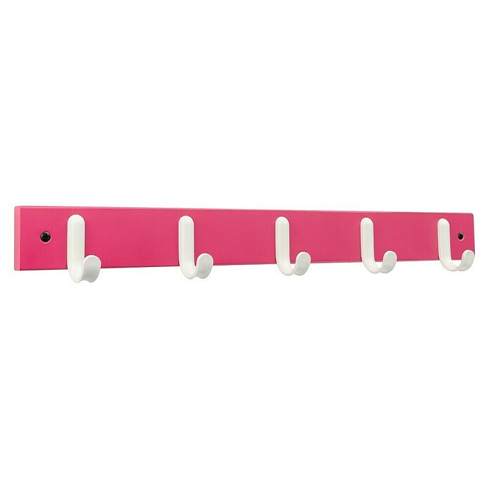 Inofix Perchero 3707 (L x An x Al: 48,8 x 6 x 5,2 cm, Número de ganchos: 5, Rosa, Madera)