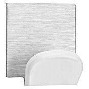 Inofix Colgador adhesivo 2078 (2 uds., Acero inoxidable, Blanco, Cuadrado)