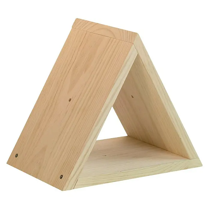 Astigarraga Wandregal - L x B x H: 25 x 36 x 36 cm, Holz - Ein hölzernes dreieckiges Regal zur stilvollen Wandmontage und Präsentation von kleinen Gegenständen.