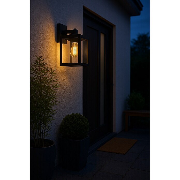 Eglo Aplique exterior Olgiata-E (60 W, Negro, IP44) | BAUHAUS