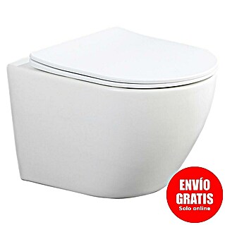 Taza de WC suspendida Pisa (Sin borde de descarga, Salida WC: Horizontal, Blanco)