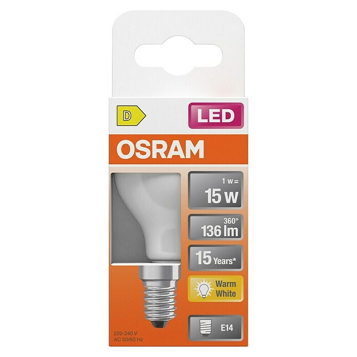 Osram Star LED žarulja Classic P  (E14, Bez prigušivanja, Topla bijela, 136 lm, 1 W) | BAUHAUS