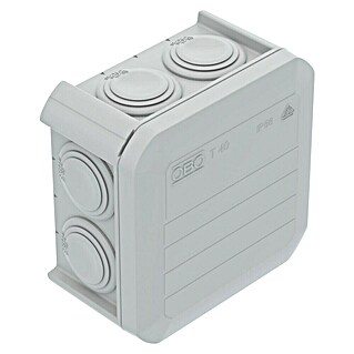 Abzweigkasten (90 x 90 x 52 mm, Aufputz, Lichtgrau, RAL 7035, IP55, 1 Stk.)