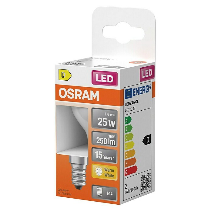 Osram LED-Leuchtmittel P25 frosted (E14, 1,8 W, 250 lm) | BAUHAUS