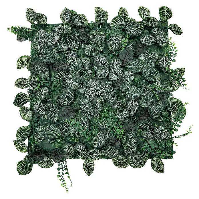 Nortene Vertikaler Garten Alameda - 50 x 50 cm, Kunststoff - Künstliche Pflanzenwand mit filigranen Blättern und frischem Grün, ideal für eine lebendige und pflegeleichte Dekoration, die jeden Raum optisch aufwertet.
