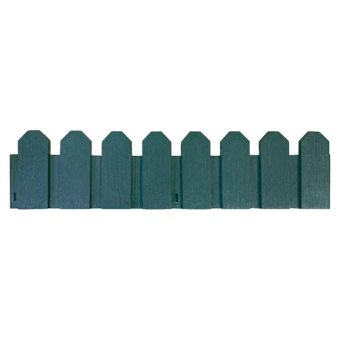 Nortene Beeteinfassung Sierra Border - 79 x 20 cm, Polyethylen - Ein langes, grünes Lattenzaun-Element, perfekt für die Gartengestaltung und zur Abgrenzung von Bereichen im Außenbereich.