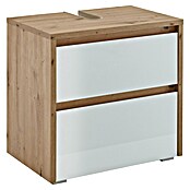 Riva Waschtischunterschrank Glass (40 x 60,8 x 58 cm, Eiche Nachbildung, Weiß)