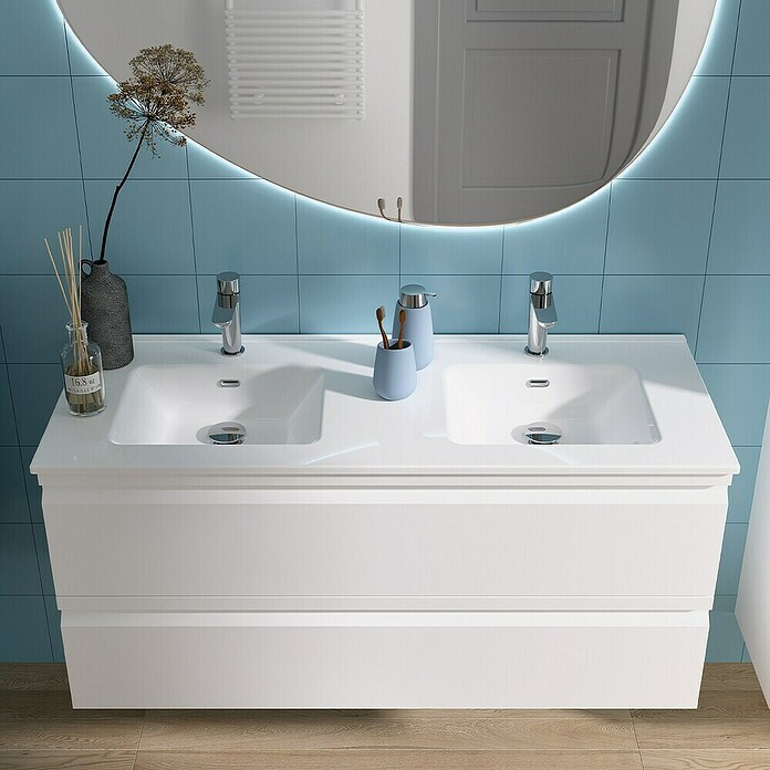 Camargue Pull Waschtischunterschrank Pull (B x T x H: 120 x 45,4 x 55 cm, Weiß) | BAUHAUS