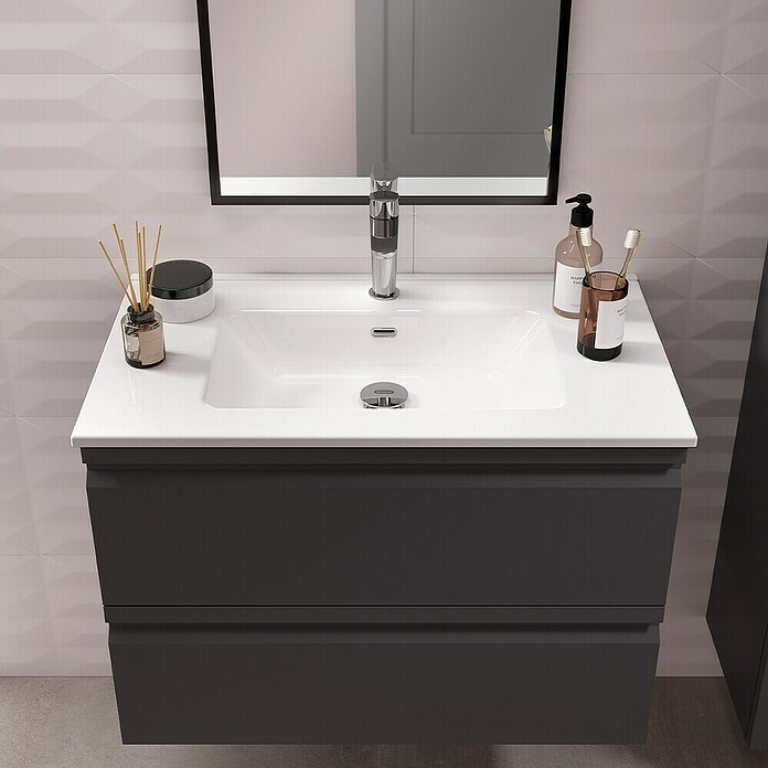 Camargue Pull Waschtischunterschrank Pull (B x T x H: 79,5 x 45,4 x 55 cm, Grafit) | BAUHAUS